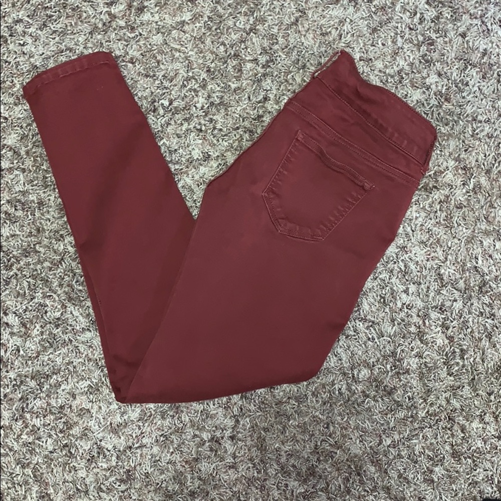 Maurice’s red skinny jeans